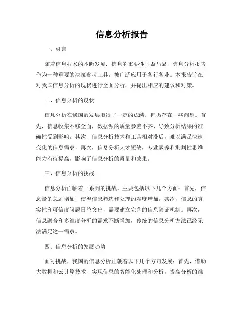 信息分析报告