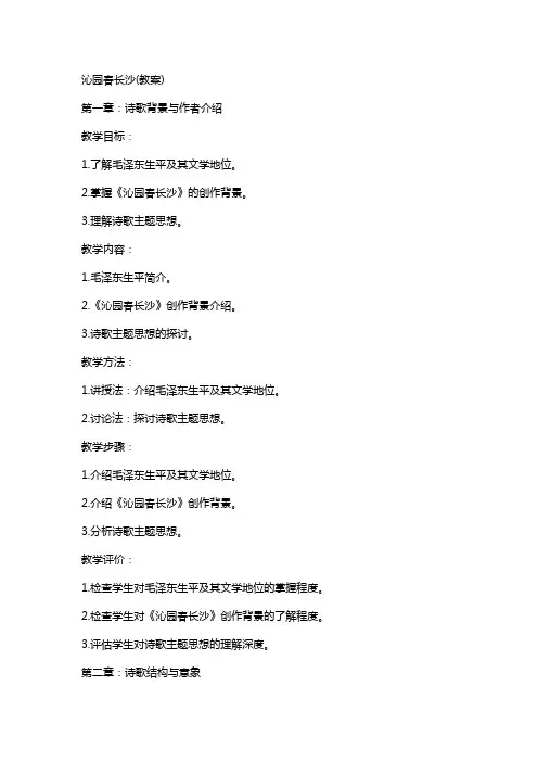 沁园春长沙(教案)