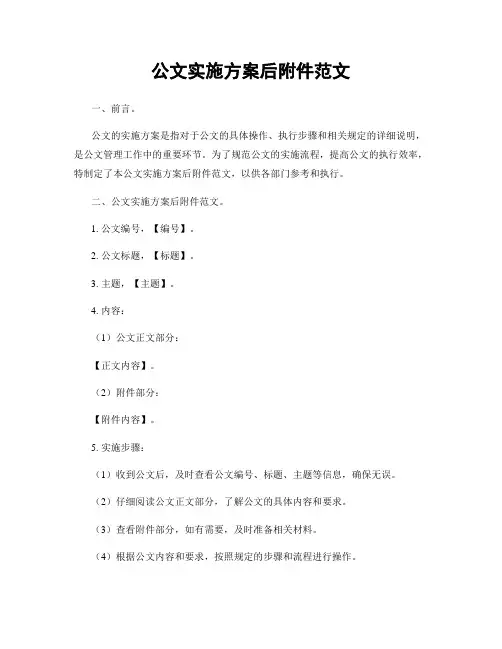 公文实施方案后附件范文