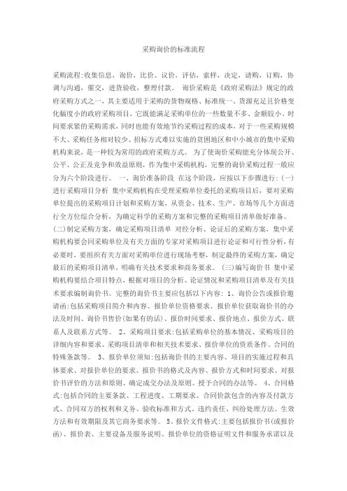 采购询价的标准流程