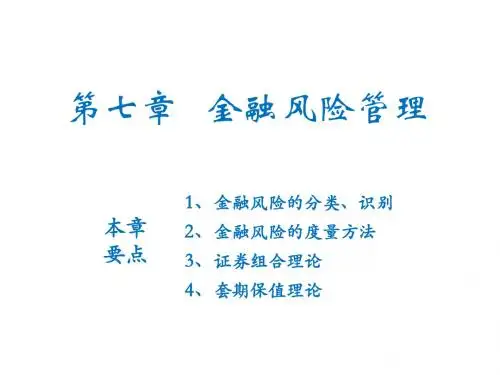金融工程第7章金融风险管理
