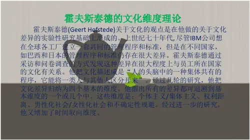 霍夫斯泰德的文化维度理论 ppt课件