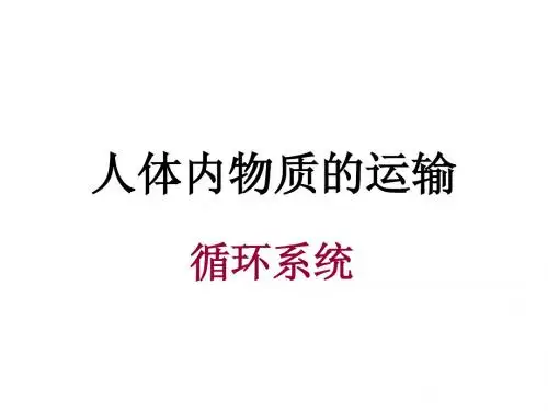 人体内物质的运输