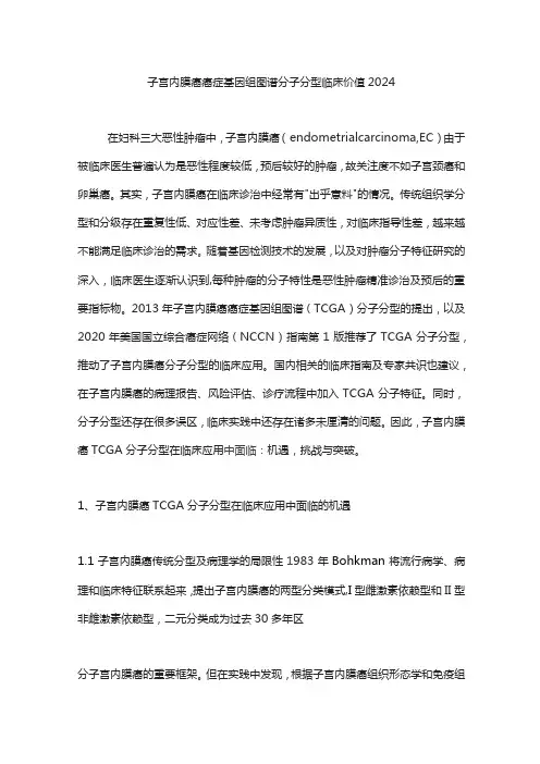 子宫内膜癌癌症基因组图谱分子分型临床价值2024
