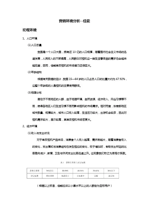 营销环境分析佳能