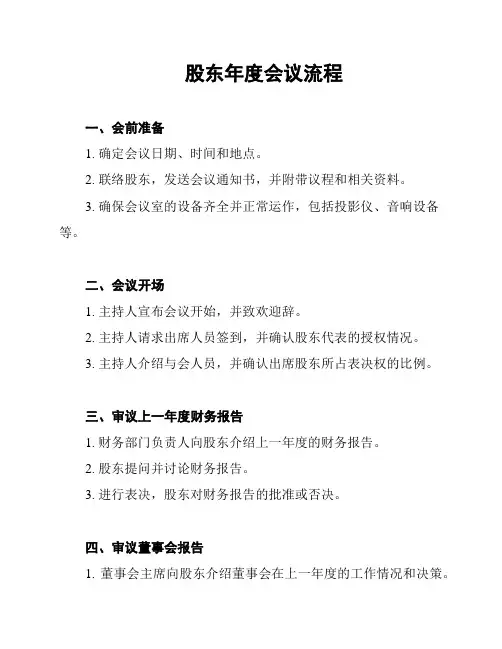 股东年度会议流程