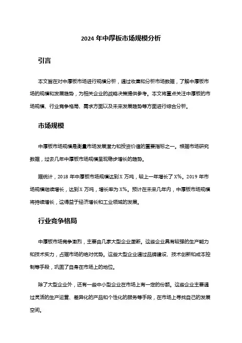 2024年中厚板市场规模分析