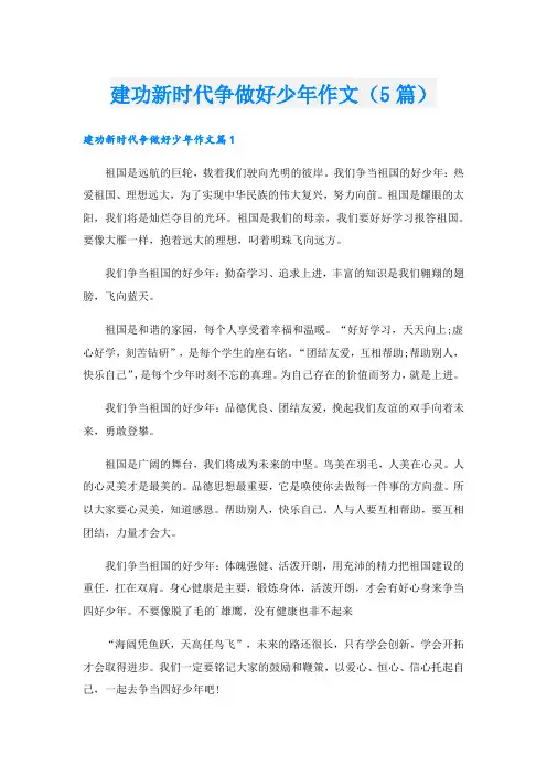 建功新时代争做好少年作文(5篇).doc