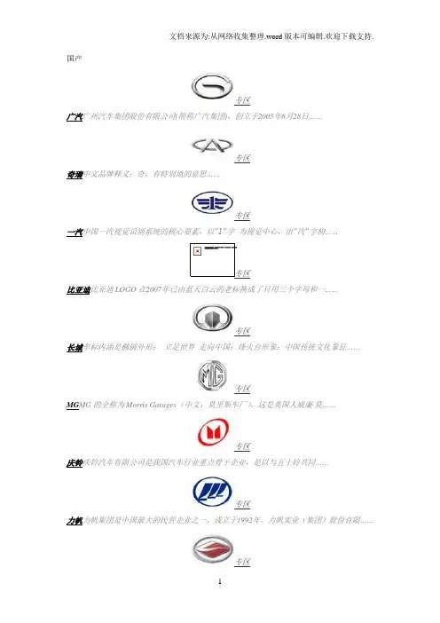 汽车标志分类大全