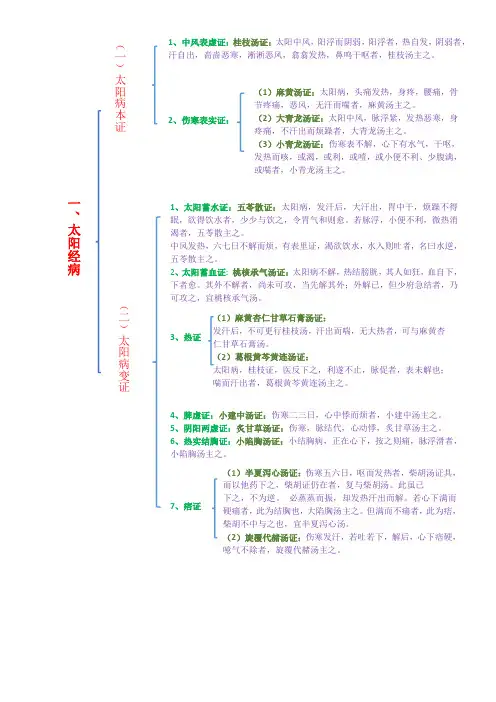 六经辨证总结,一目了然图