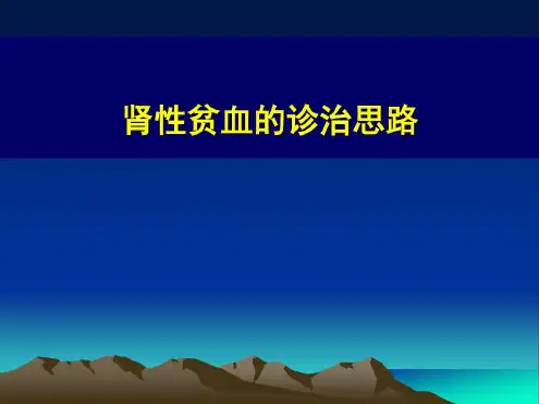 肾性贫血的诊治思路-2023年学习资料