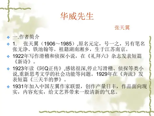 最新-华威先生张天翼58-PPT文档资料