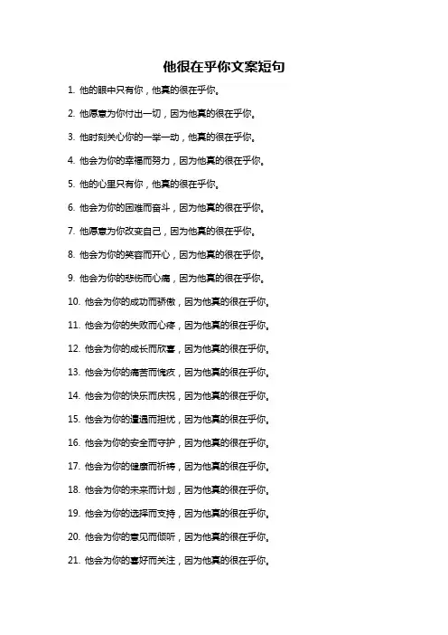 他很在乎你文案短句