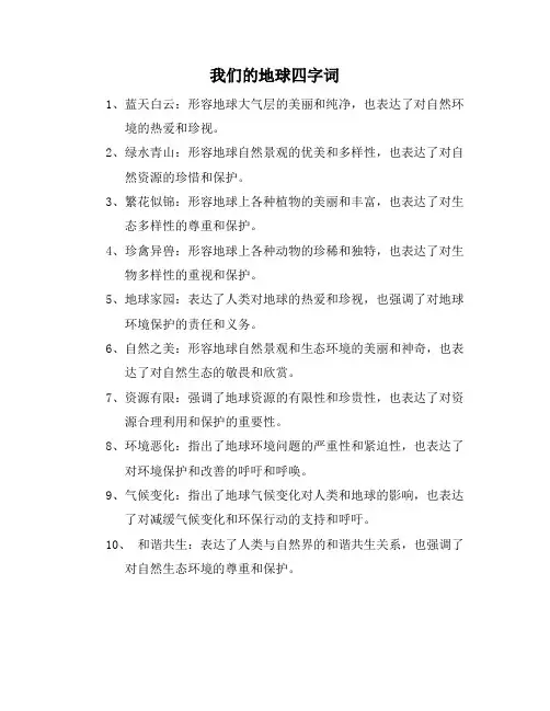 我们的地球四字词