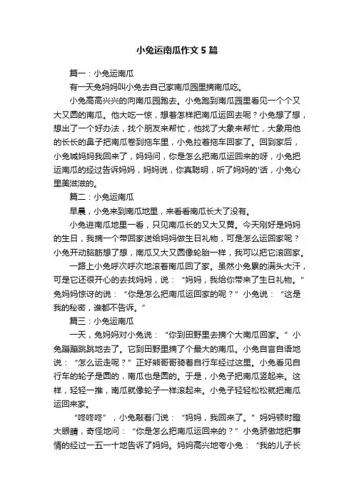 小兔运南瓜作文5篇