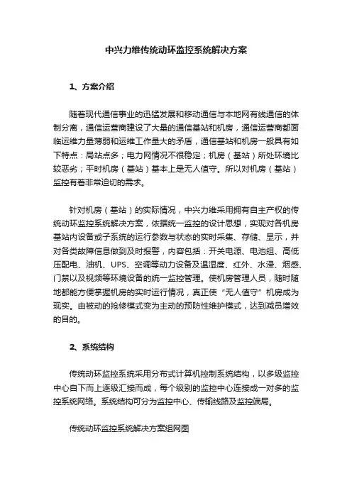 中兴力维传统动环监控系统解决方案