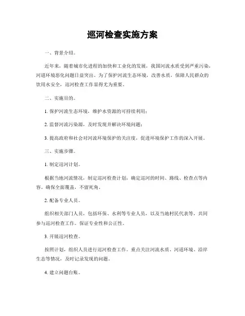 巡河检查实施方案