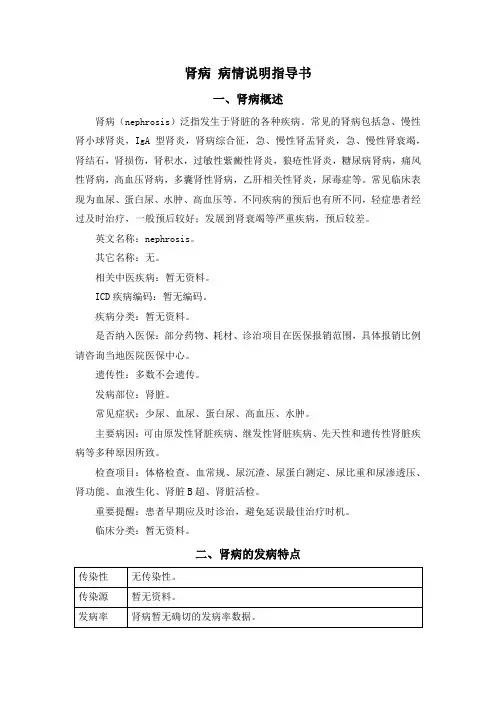 肾病 病情说明指导书