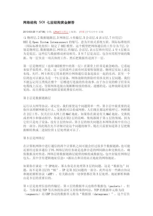 网络结构SOI七层结构