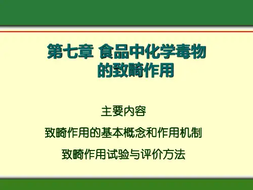 食品毒理学·食品中化学毒物的致畸作用