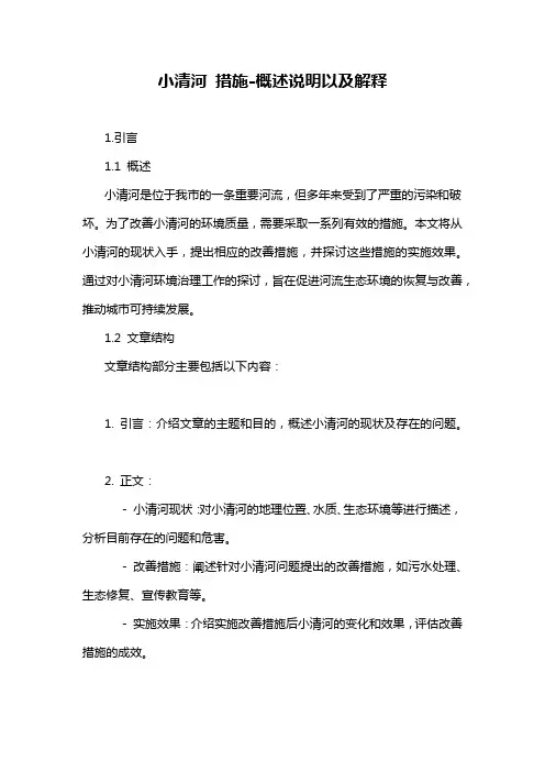 小清河 措施-概述说明以及解释