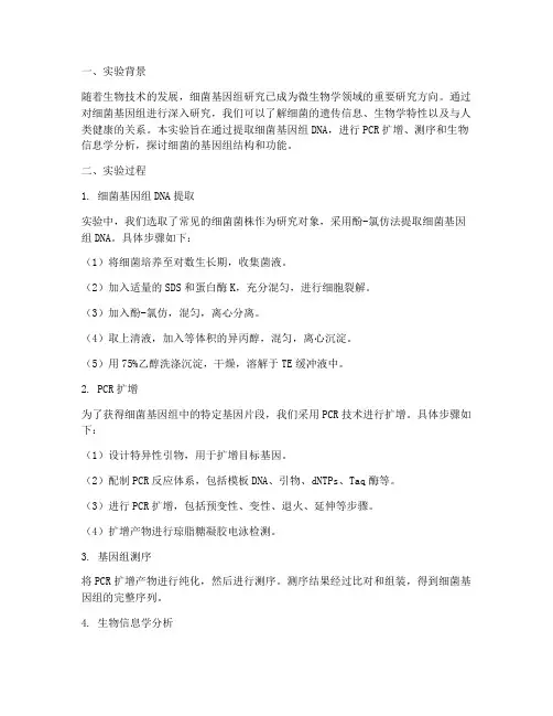 细菌基因组实验报告心得