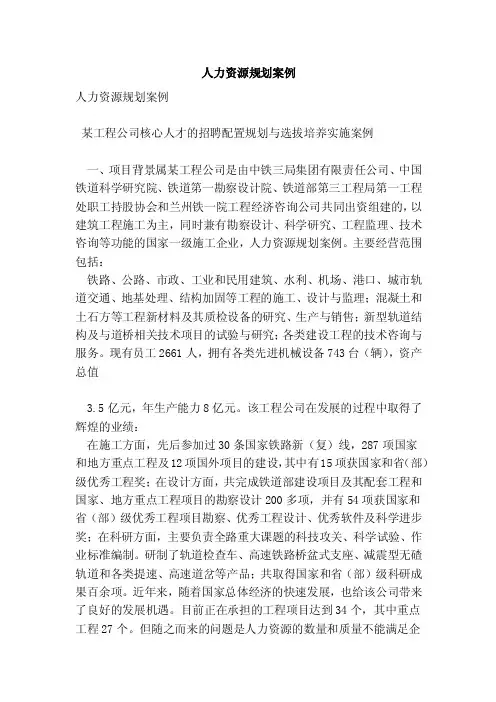 人力资源规划案例（完整版）