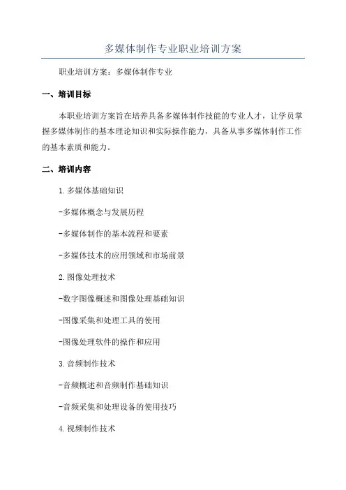 多媒体制作专业职业培训方案