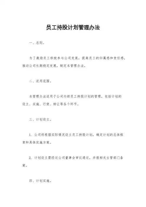 员工持股计划管理办法