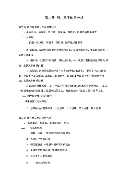 测井地质学知识点