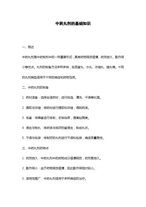 中药丸剂的基础知识