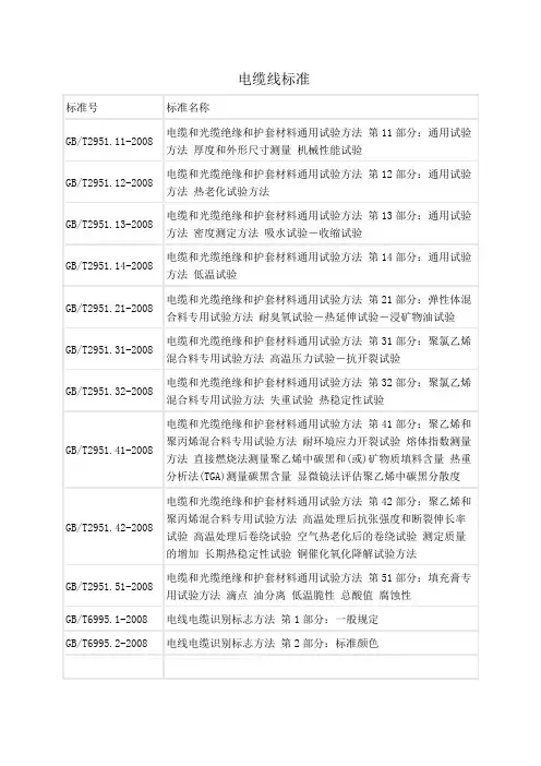 电缆线国家标准