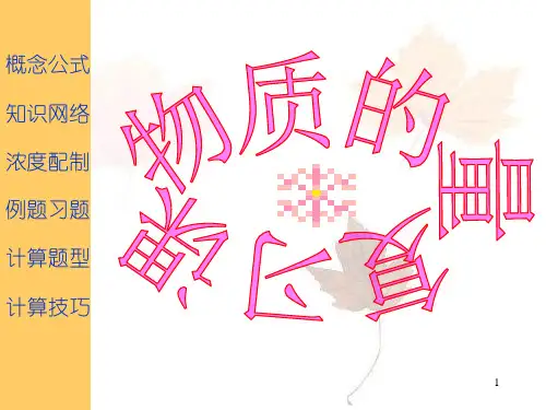 【高中化学】物质的量复习课PPT课件