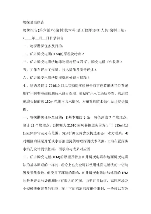物探总结报告