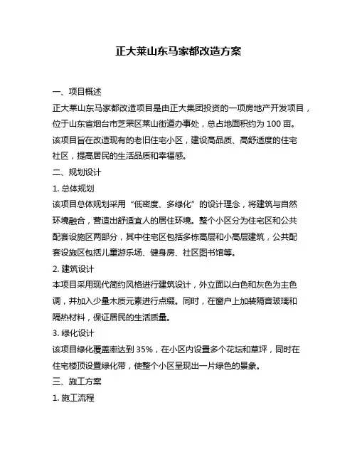 正大莱山东马家都改造方案