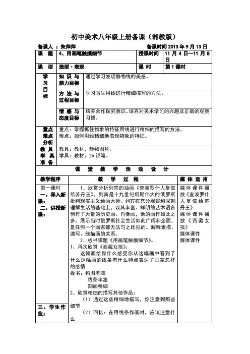 用画笔触摸细节教案
