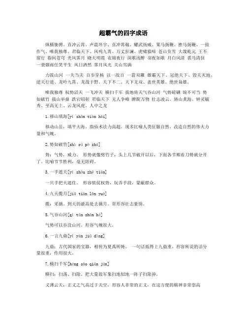 超霸气的四字成语