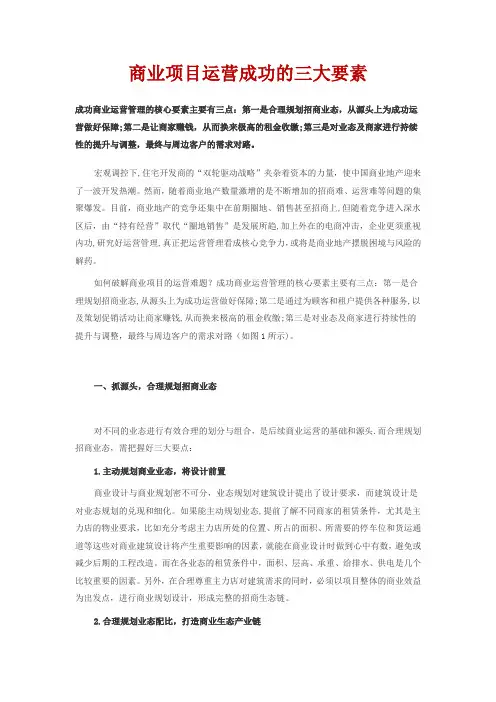 如何将商业运营成功的三大要素