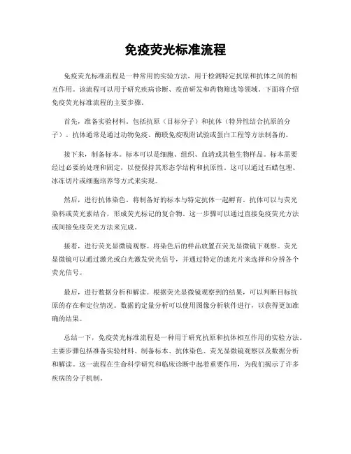 免疫荧光标准流程