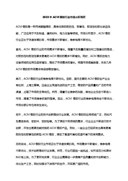 2023年ACM橡胶行业市场分析现状