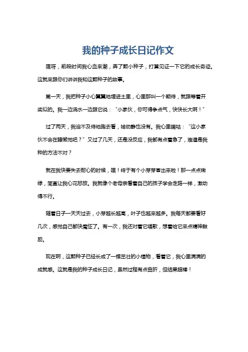 我的种子成长日记作文
