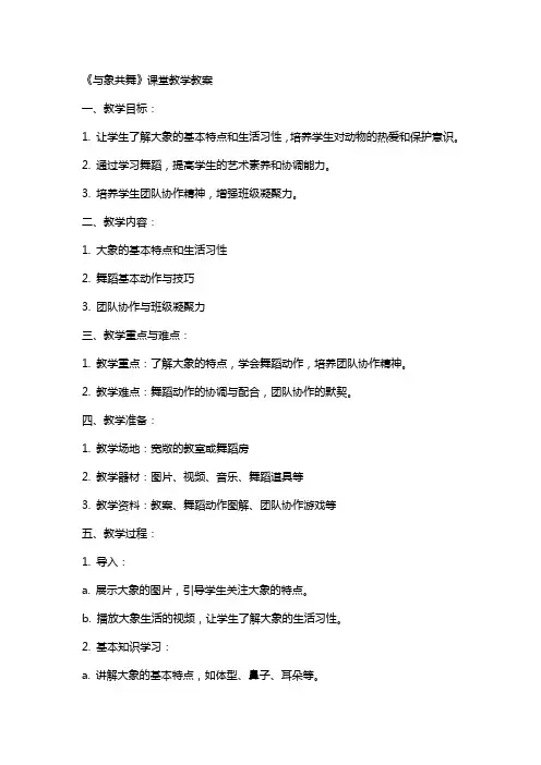 《与象共舞》课堂教学教案