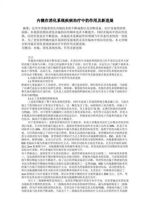 内镜在消化系统疾病治疗中的作用及新进展