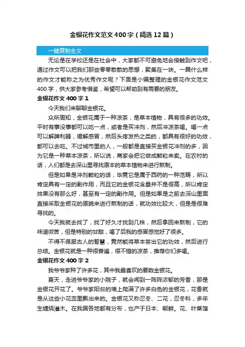金银花作文范文400字（精选12篇）