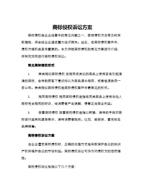 商标侵权诉讼方案