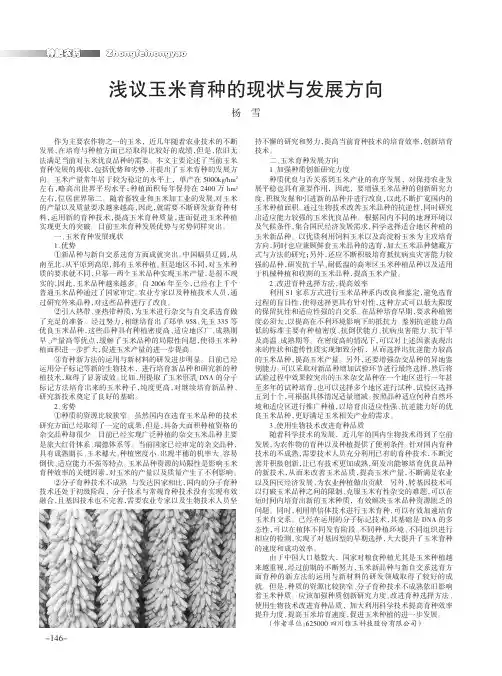 浅议玉米育种的现状与发展方向