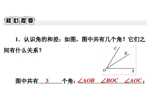 秋七年级数学上册北师大版课件：4.4 角的比较(共19张PPT)