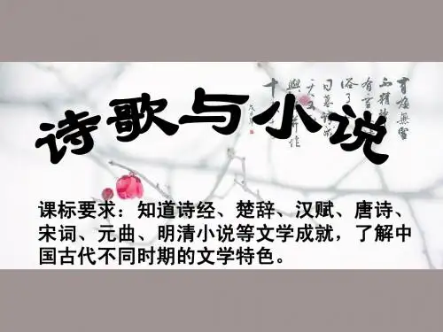 第九课 诗歌与小说