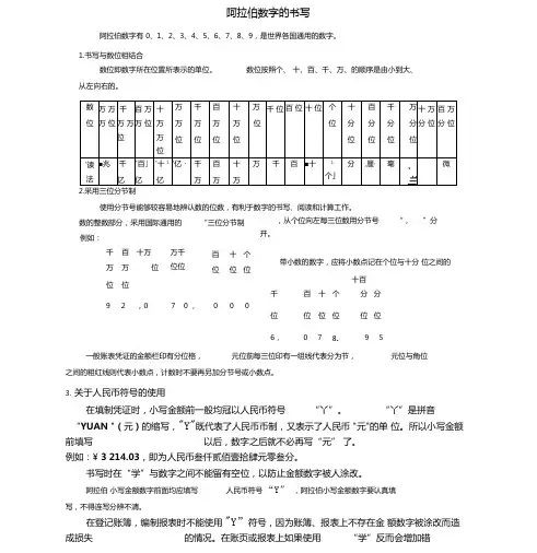 大小写金额书写规范