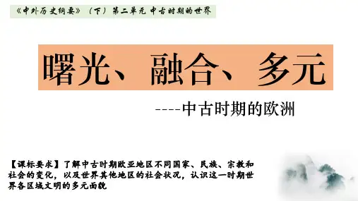 中外历史纲要下 第3课 中古时期的欧洲 精品PPT